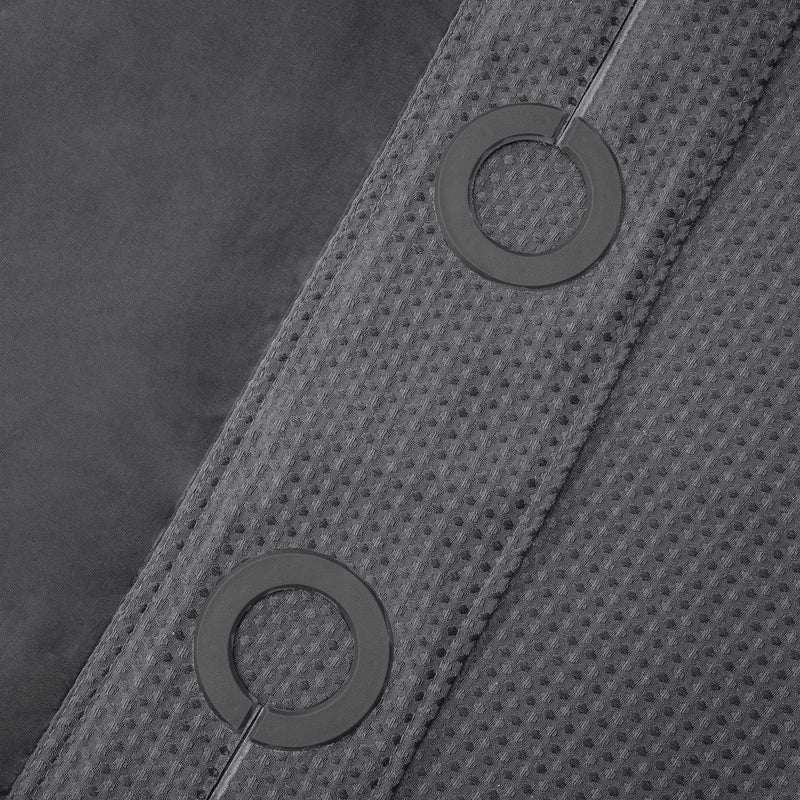 River Dream Heavyweight No Hooks Required Dotted Waffle Weave Shower Curtain with Snap in Liner -Stall 54W x 80H,Hotel Grade,Spa Like Bath Curtain,Gray - Image 5